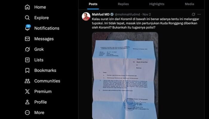 Surat Izin Keramaian dari Koramil Arcamanik Disorot Mahfud, Danramil Ditegur – Update 1