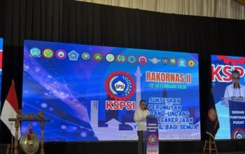 **Dasco Janjikan Perjuangkan Revisi UU Ketenagakerjaan Bersama Buruh di Rakornas KSPSI**