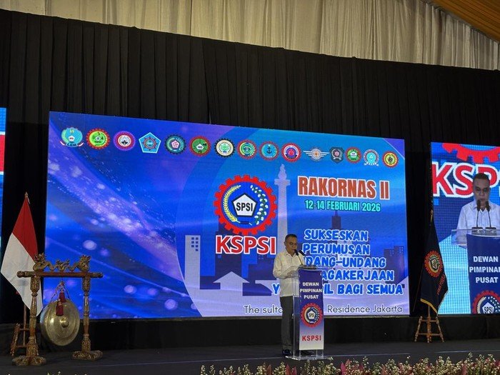 **Dasco Janjikan Perjuangkan Revisi UU Ketenagakerjaan Bersama Buruh di Rakornas KSPSI**